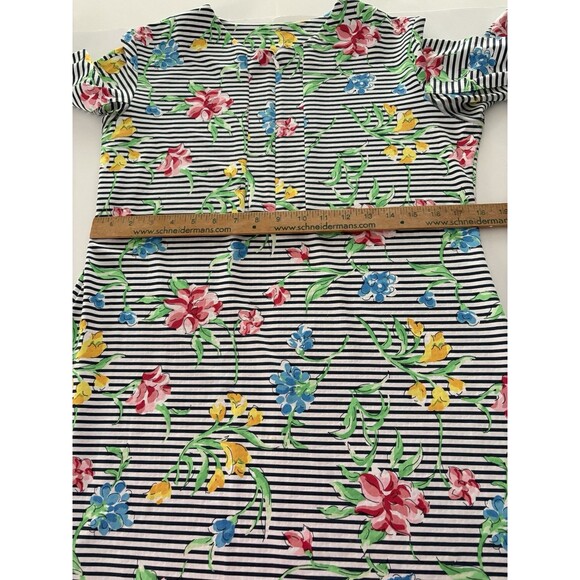 IBKUL Dress Size L Blue White Stripe Floral Mesh Sleeve Golf Fish Beach UPF - Picture 12 of 16